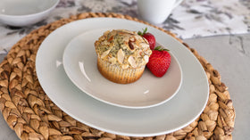 10 Strawberry Street dishwasher-safe plate simplifies cleanup after gatherings.