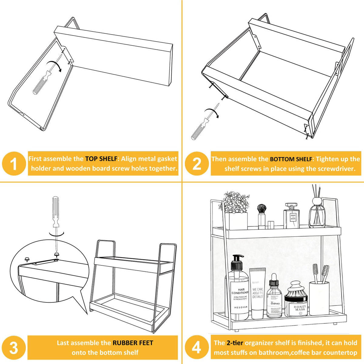 2087 two-tier design offers ample space on top and bottom shelves