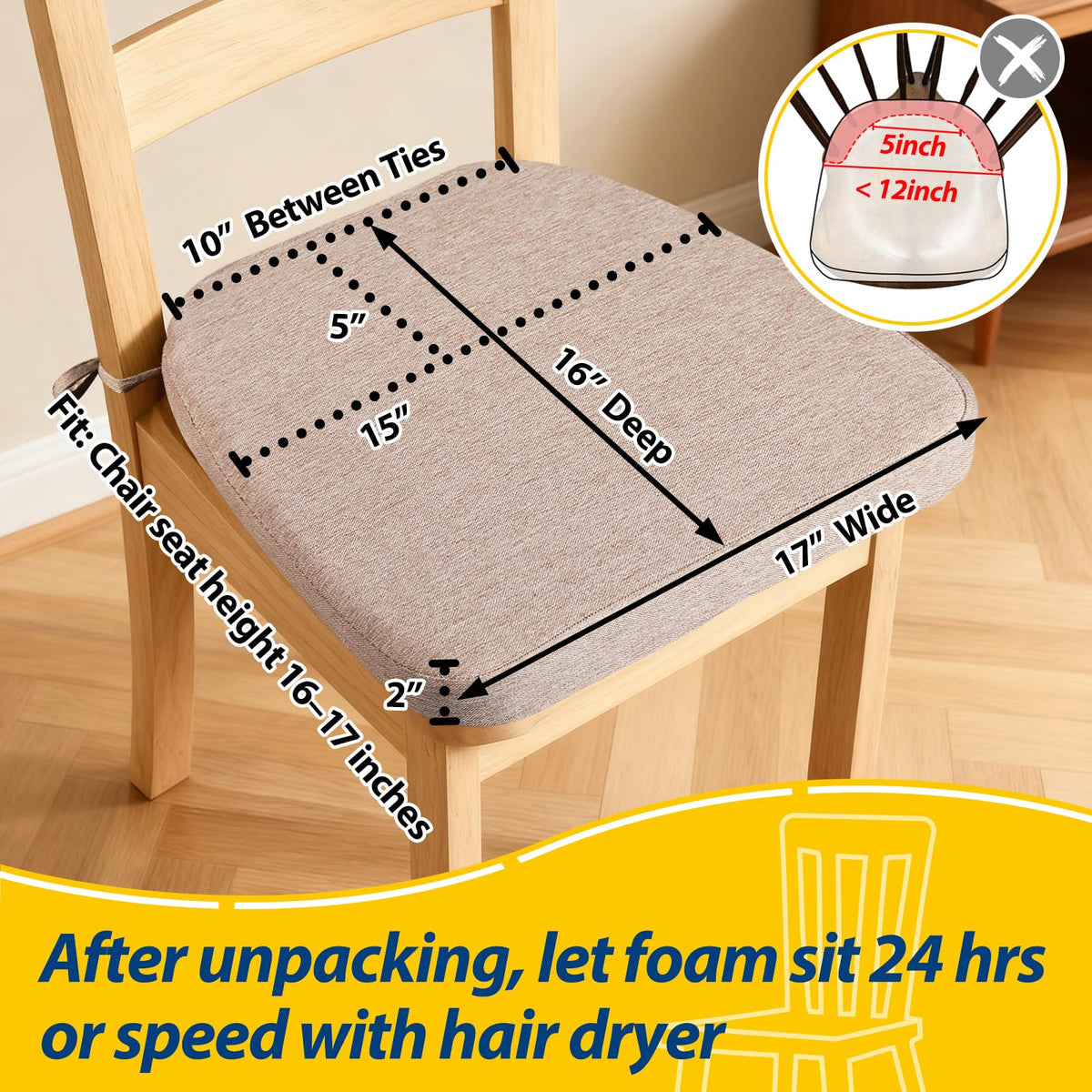 AAAAAcessories 2-inch thick cushion delivers tailbone relief during meals