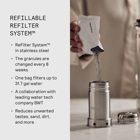 Aarke Purifier standard 2-4l pitcher fits in the fridge for daily use