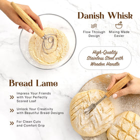 ABIOTO Danish whisk for smooth mixing and consistent dough hydration