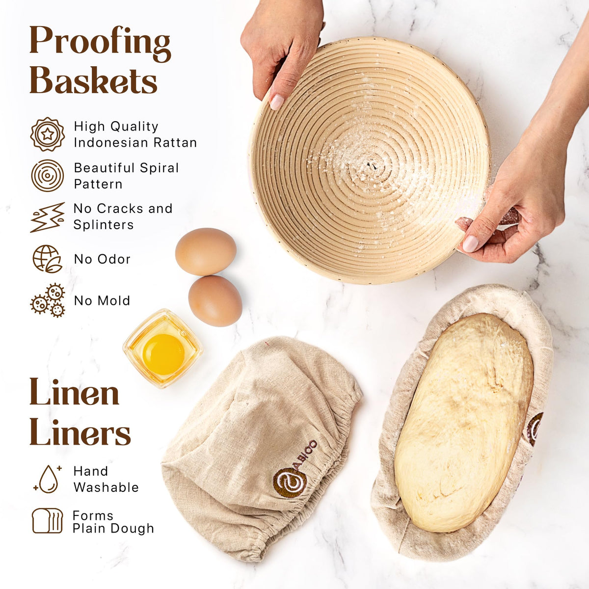 ABIOTO proofing basket liners simplify release and reduce sticking