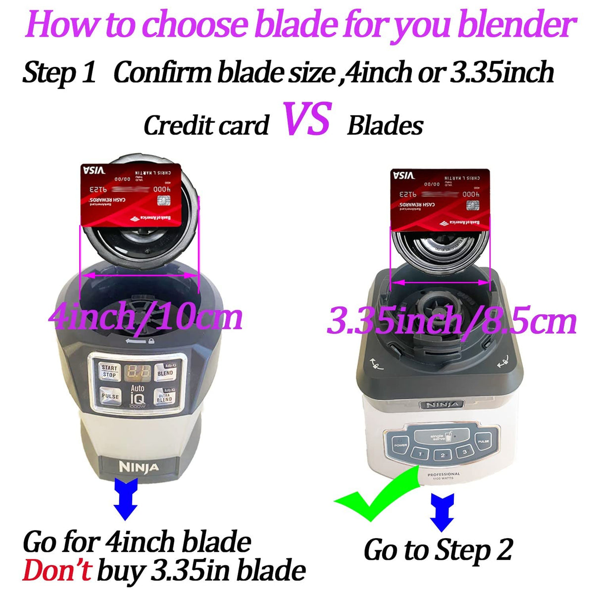 ABTER 5-fin blade diameter check with QB models to verify fit.
