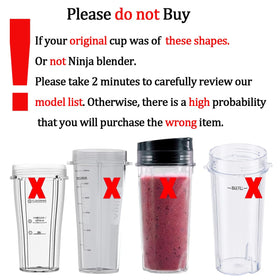 ABTER two-pack 24oz cups compatible with Ninja blenders for quick refills.