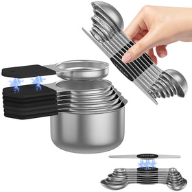 Abtrino dual-sided measuring cups with US and metric markings for precise measuring.