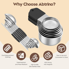 Abtrino strong N52 magnets keep nesting set organized.