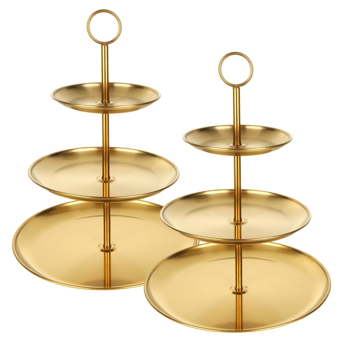 ABuff 3-tier gold cupcake stand top view for elegant party display.