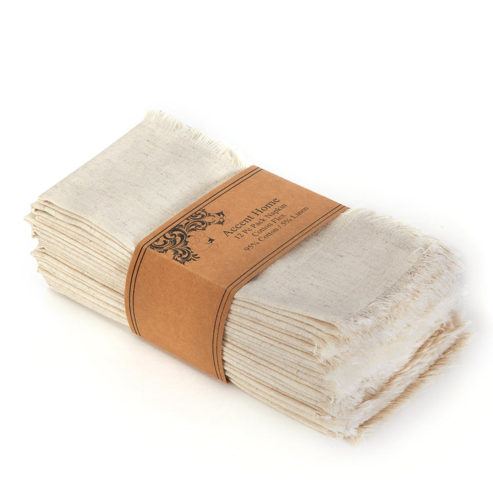 ACCENTHOME napkins folded on a dining table for refined everyday dining