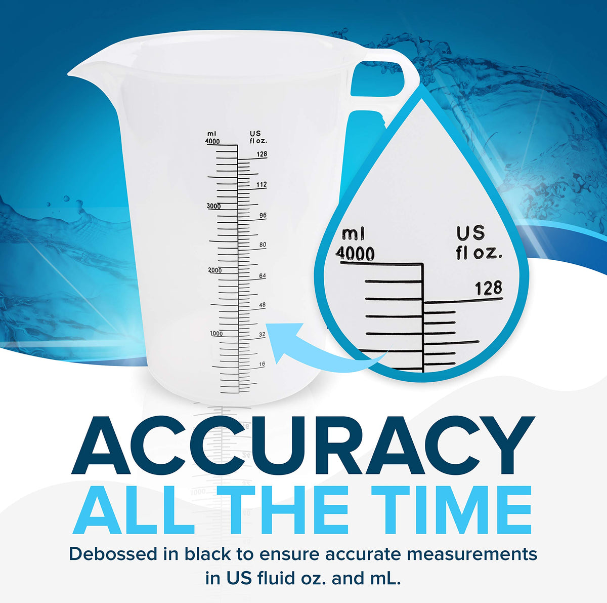 ACCUPOUR pouring action demonstrates versatile control from trickle to fast pour.