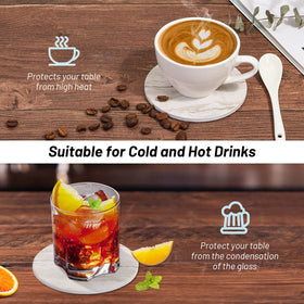 Acejoz drink coasters fit different cup sizes for versatile use.