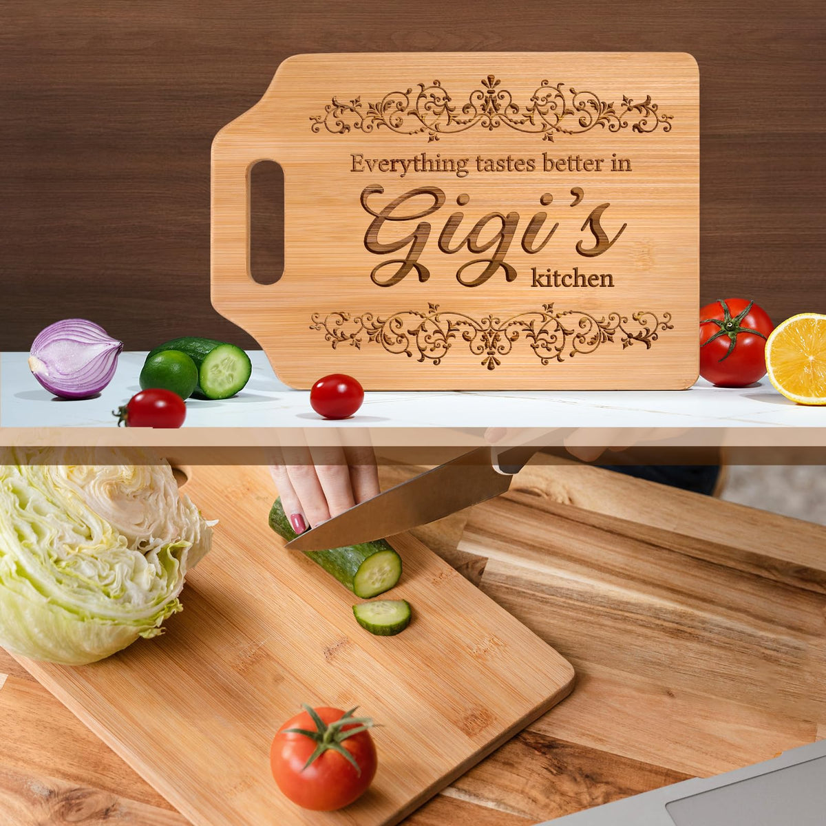 AceThrills Gigi gift packaging with the bamboo board, ready for gifting to grandma.