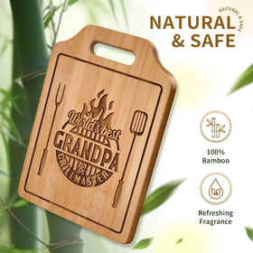AceThrills Grandpa gifts bamboo cutting board in kitchen use