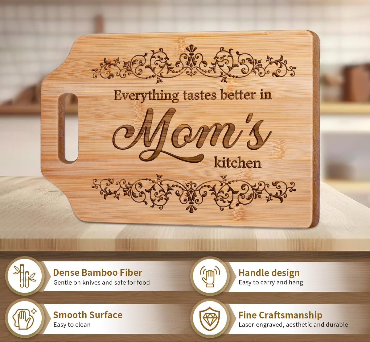 AceThrills premium bamboo material provides durable, natural warmth for prep and serving.