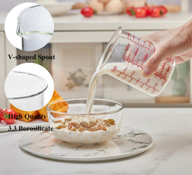 Ackers BORO3.3 500ml measuring cup with wide mouth for easy cleaning.
