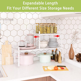 Across-Star adjustable-height pantry shelf adapts spacing for different items.