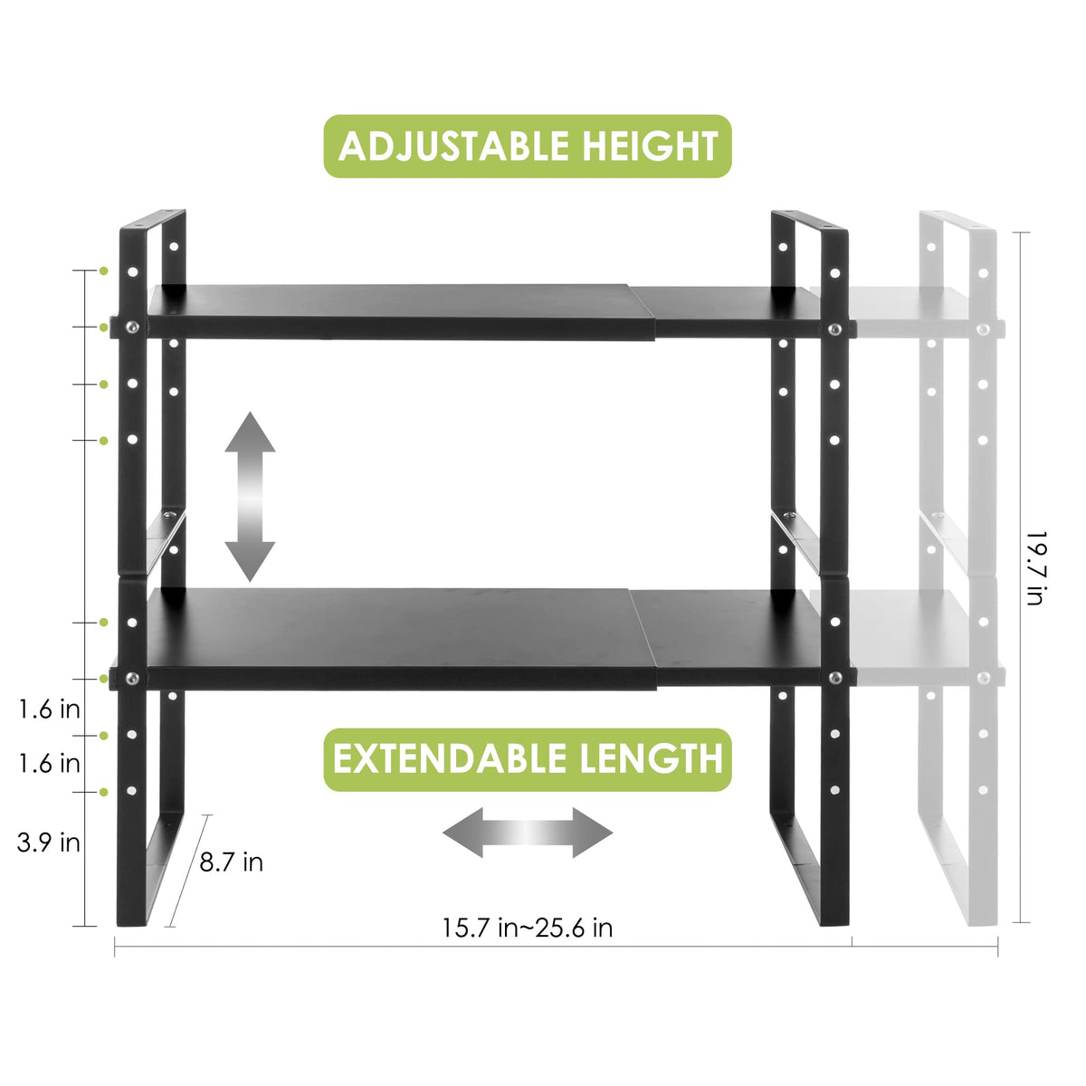 Across-Star Non-slip Feet prevent sliding for stable countertop organization.