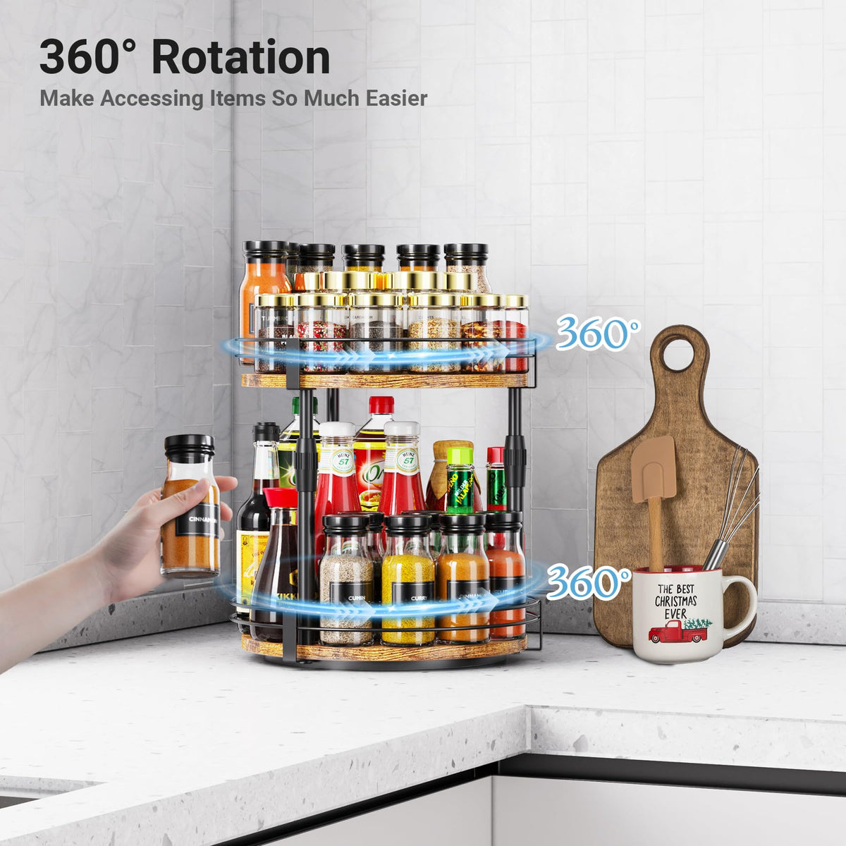 Across-Star raised wire fence keeps bottles safe while rotating.
