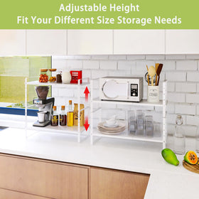 Across-Star stackable kitchen storage stand demonstrates added height and extra capacity.
