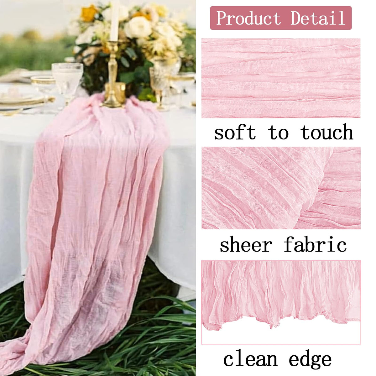 ACSUIT boho cheesecloth arch decoration adding airy texture to ceremony