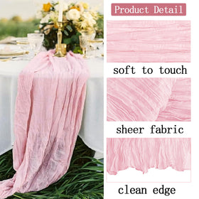 ACSUIT boho cheesecloth arch decoration adding airy texture to ceremony