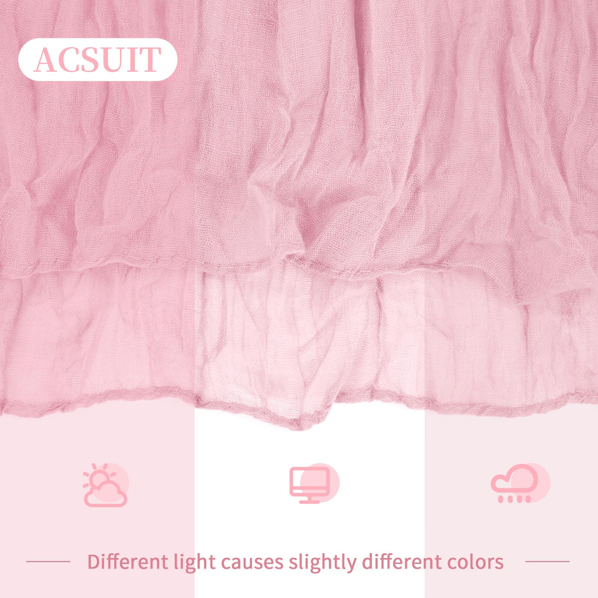 ACSUIT soft-fold cheesecloth runner highlighting airy texture for events