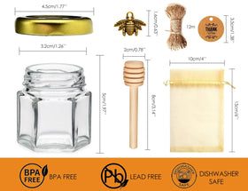Adabocute bee pendant detail on jar enhances gift appeal