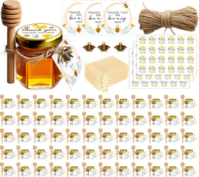 Adabocute honey pot with wood dipper and gold lid for gifting
