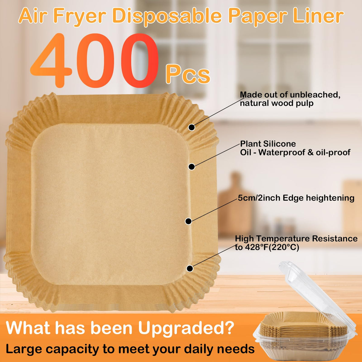 Adhjito liner in use inside air fryer basket showing full coverage