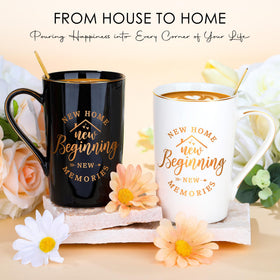 Adwaita coffee mugs with gold spoons add elegant daily use in a cozy kitchen