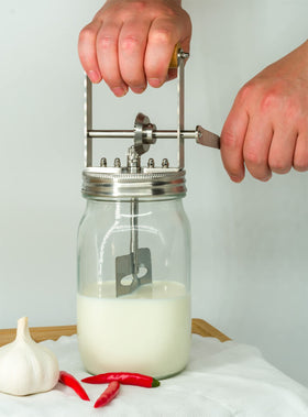 Aeaker easy-clean, dishwasher-safe design for quick butter-making cleanup.