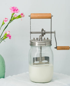Aeaker portable off-grid butter making ideal for camping or cabins.