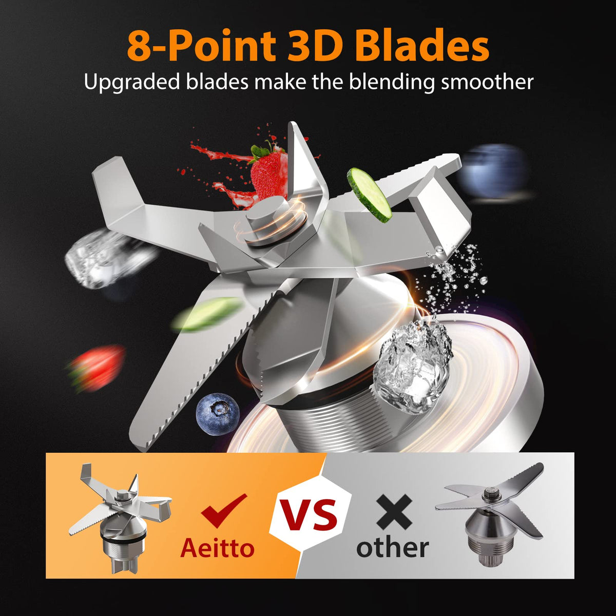 AEITTO blender large-capacity design simplifies entertaining and meal prep.