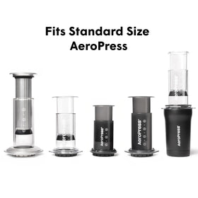 Eco-friendly brewing with AeroPress filters in use.