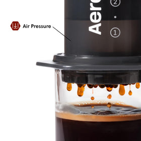 AeroPress Original travel-compact design makes café-quality coffee portable.