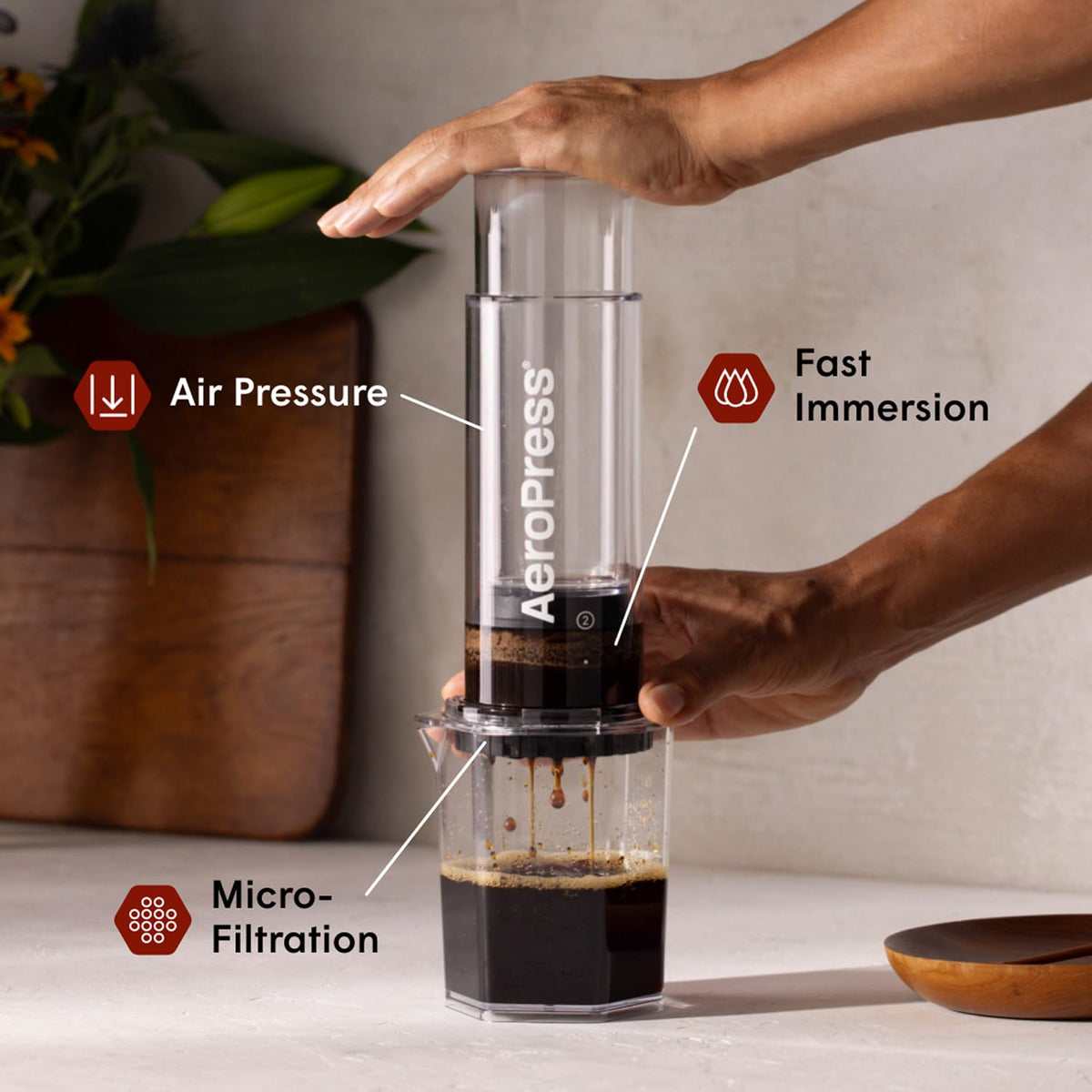 AeroPress XL bitter oil absorption filter closeup for brighter, clearer coffee.
