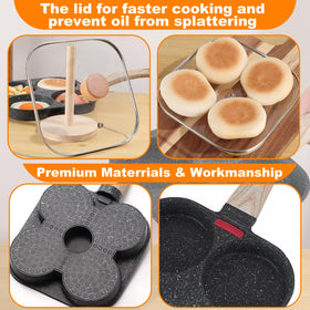 AHFLRITO nonstick marble coating cleans easily after cooking.