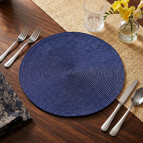 AHHFSMEI 15 inch diameter placemats navy for versatile tables
