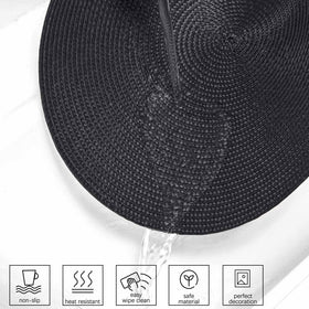 AHHFSMEI placemats on dining table illustrate versatile round, rectangle, and oval compatibility.