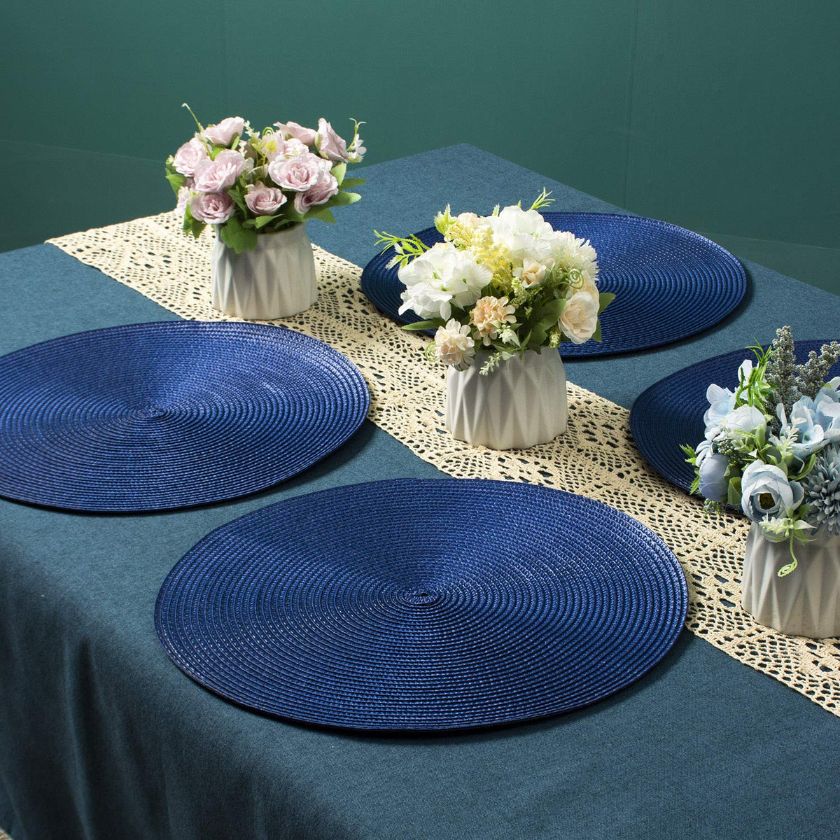 AHHFSMEI rolled storage placemats lie flat when used for neat table settings