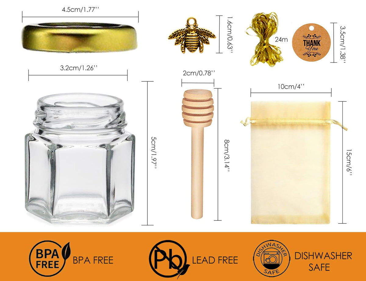 Ahhute honey jar dipper included, convenient for serving and gifting.