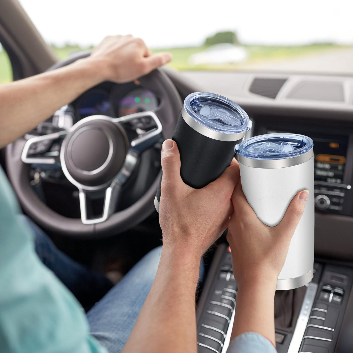 AIANJI 20oz tumbler shown with drink for everyday use.
