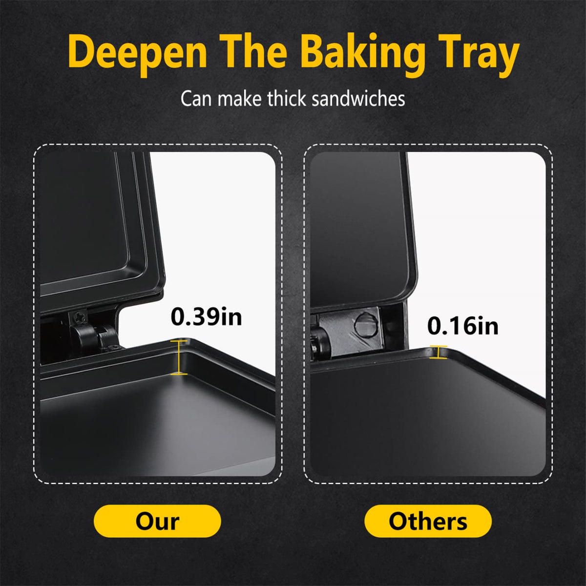 Aigostar sandwich maker browns edges to create a crispy crust