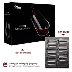 Clear, lead-free crystal highlights wine color and clarity.
