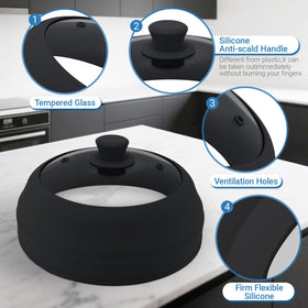 Aimatifi tempered glass cover with clear view during heating.