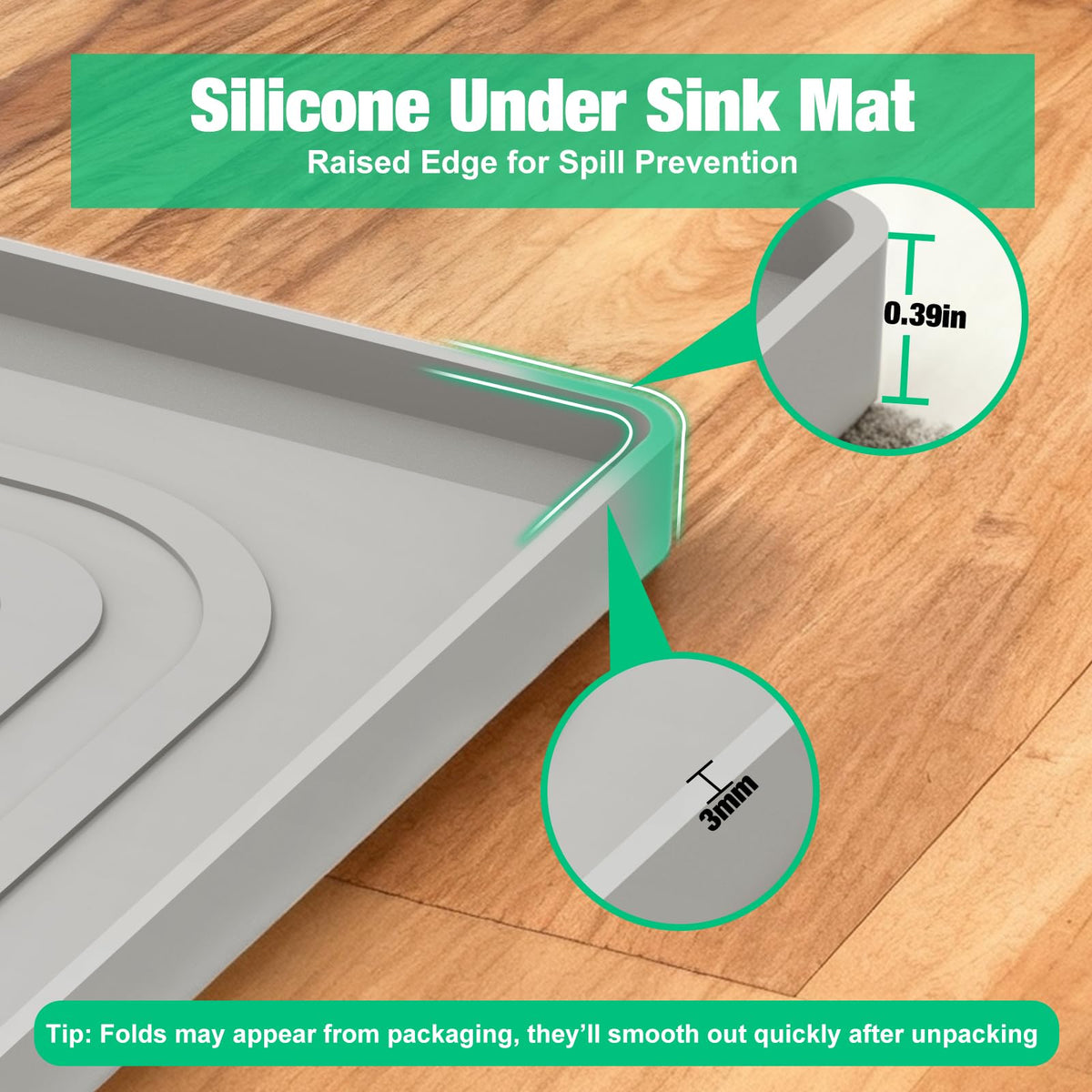 Aisslro multi-use cabinet liner adapts as liner or tray