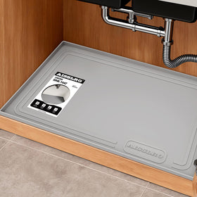 Aisslro under sink mat 28x19 top view showing full coverage for cabinets