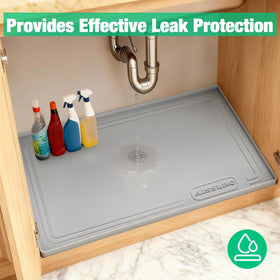 Aisslro under sink mat BPA-free silicone material is durable
