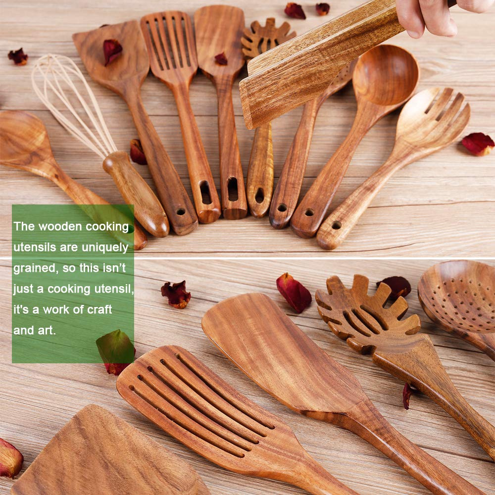 AIUHI teak soup ladle for easy serving and durable performance