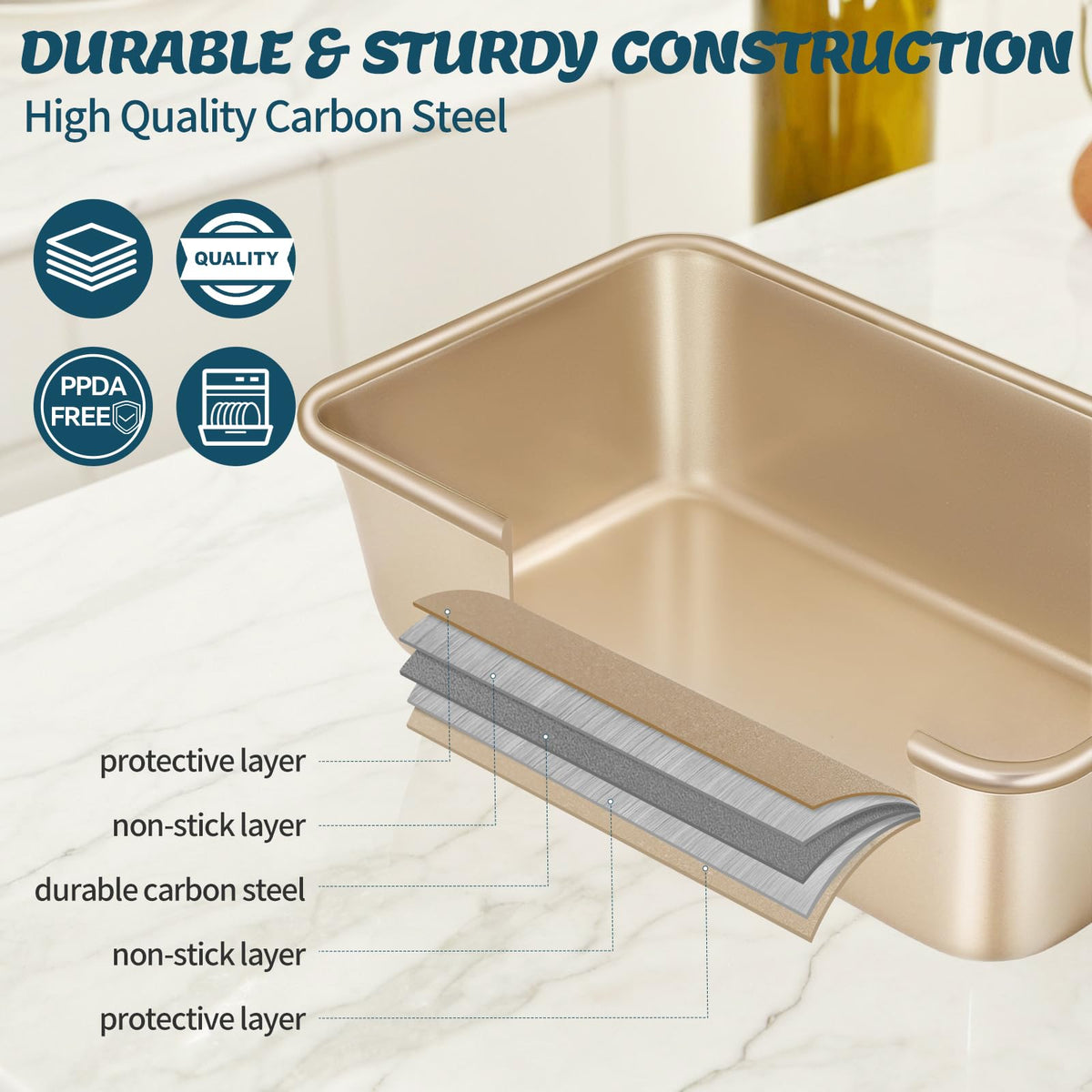AIVIKI deep roaster pan for juicy roasts and even browning