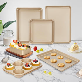 AIVIKI stackable nesting design saves space and keeps bakeware organized